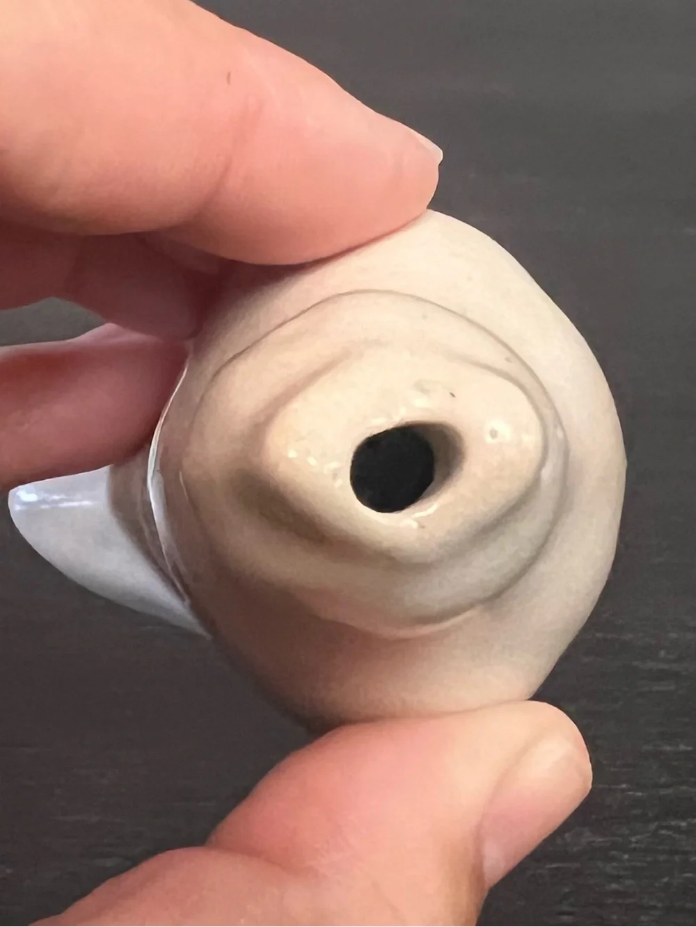 VTG Cream Ceramic Pie Bird Vent Funnel Kitchenalia W/ Original Insert 3.25”